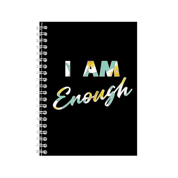 Enough A5 Notebook Spiral Lined Motivational Saying Graphic Notepad Gift154