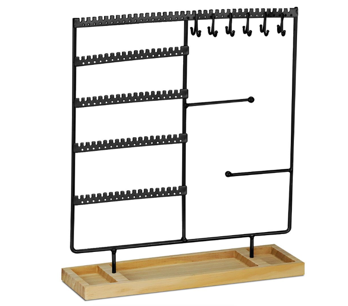 5 Tier Iron Earrings Hanger,90 Holes 2 Metal Bar Earrings Rack