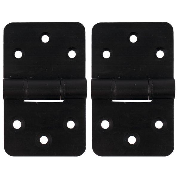2-Piece Canopy Hinge Set - 80 x 50 x 6mm (Black Powder Coat)