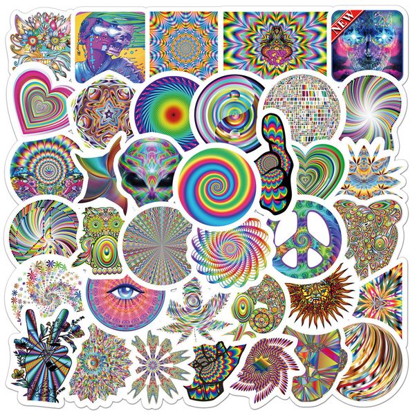 100 Pcs Personalized Colorful Psychedelic Stress Relief Graffiti Stickers