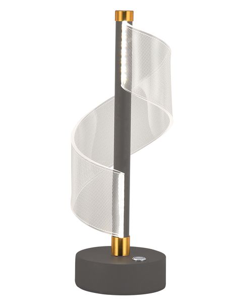 Bright Star Lighting Grey &amp; Gold Spiral LED Table Lamp - TL845 Grey