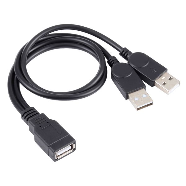 USB Female to 2 USB Male Cable, Length: 30cm