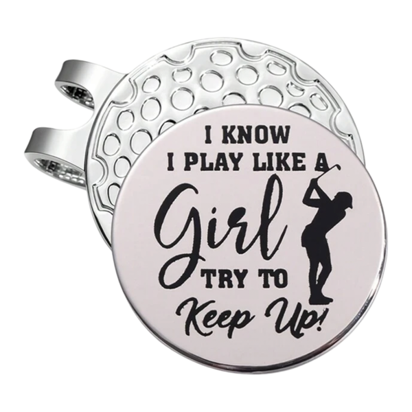 Ladies Golf Hat Clip &amp; Removable Ball Marker - Try To Keep Up