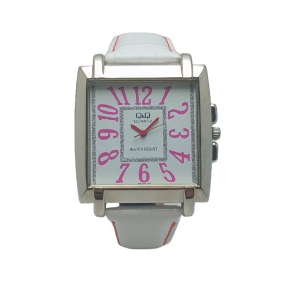 Q&amp;Q Womens White Square Watch