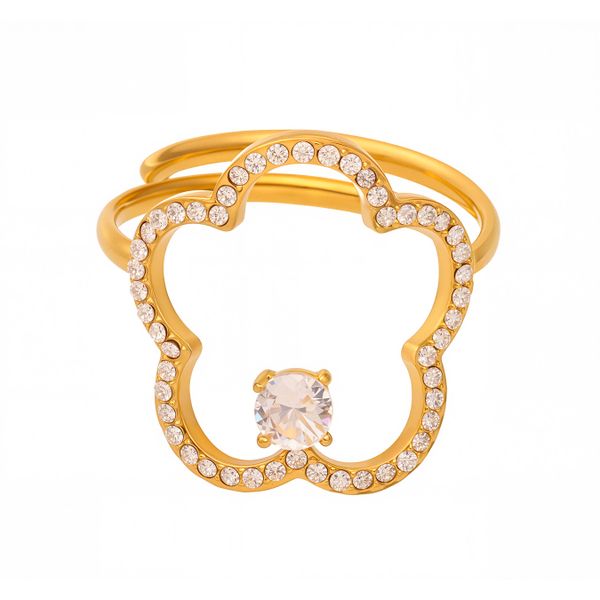 ZELTRYN Super Sparkling Zircon Flower Ring