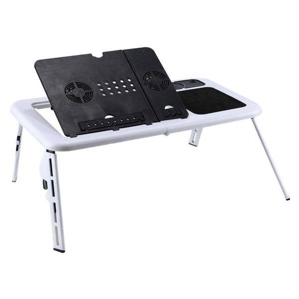 Portable Foldable USB Portable Table - White &amp; Black