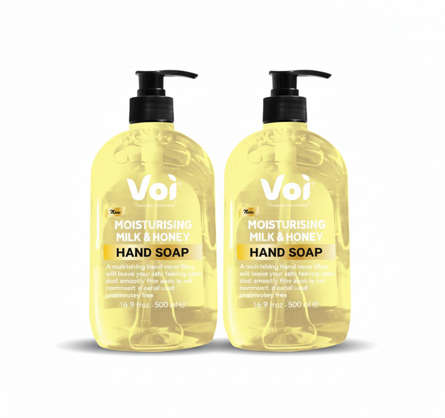 Voi Liquid Hand Soap 500ml with Milk and Honey for Soft Skin - 2 Pack