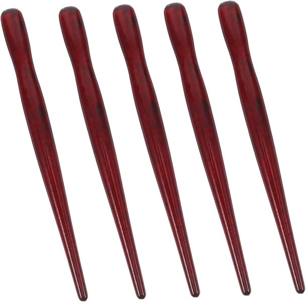 5pcs Wooden Dip Pen Holder for Calligraphy and Cartoon Painting