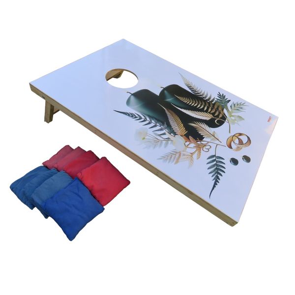 Trendify Giant Single Board Cornhole Game with 8 Bean Bags - Wedding Theme