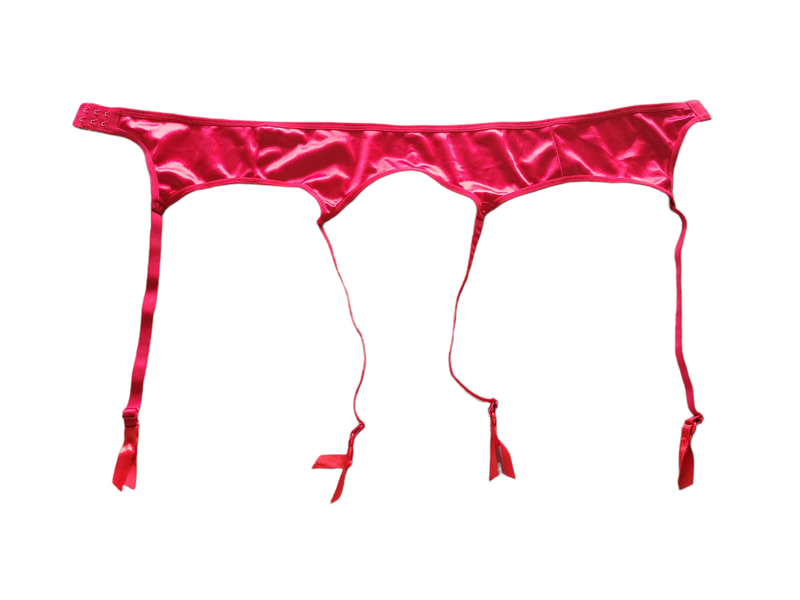 Silky Red Garter Belt - XL