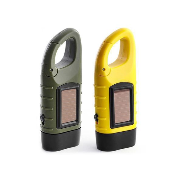 2-Pack Solar Torch, LED Hand Crank, Wind Up Torch