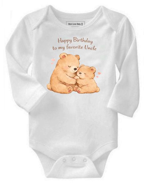 Birthday - Happy Birthday To My Favorite Uncle Long Sleeve Baby Grow