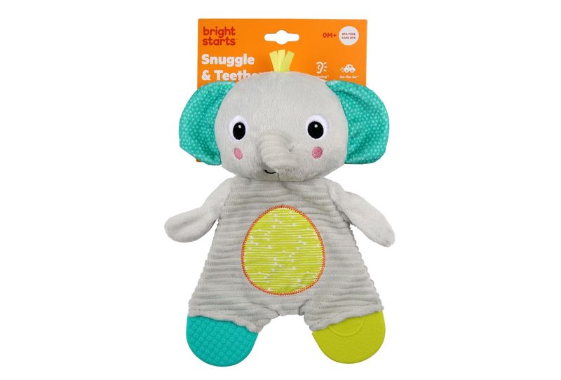 Bright Starts Snuggle and Teethe Plush Teether Elephant