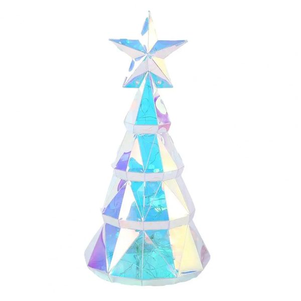 Christmas Light Ornament USB Powered Colorful Xmas Tree Figurine with Star