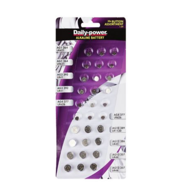 30 Pack Alkaline 1.5 V Batteries- Pack Of 2