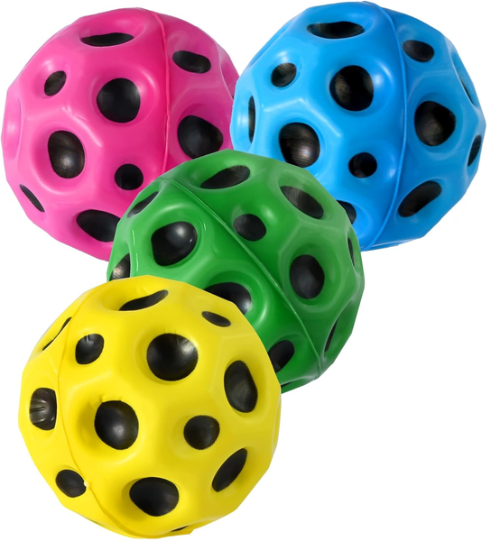 Moon Shaped Space High Bouncing Ball 9cm - Set Of 4