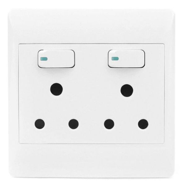 SA Dual / Double Switched Wall Socket 250VAC 16A 4x4" (126X126mm)