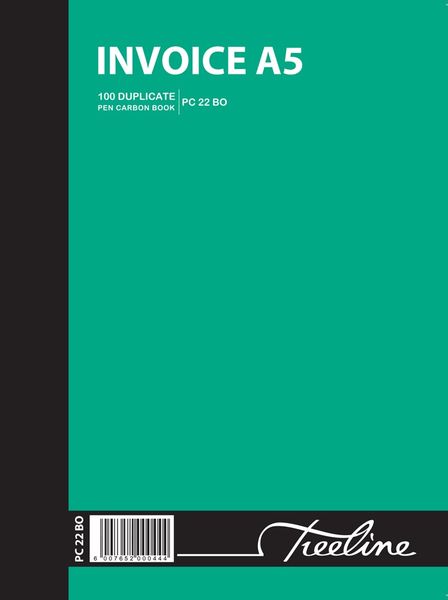 Treeline A5 - Duplicate Pen Carbon Book - Invoice - Pack of 5