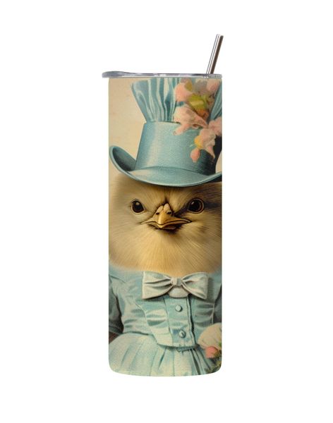 Blue Chic 20 Oz Tumbler with Lid and Straw Easter Graphic Design Present083