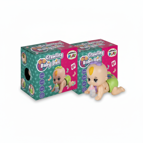 Perfect Play Crawling Baby Doll with Music - 13x10 cm - 2 Pack