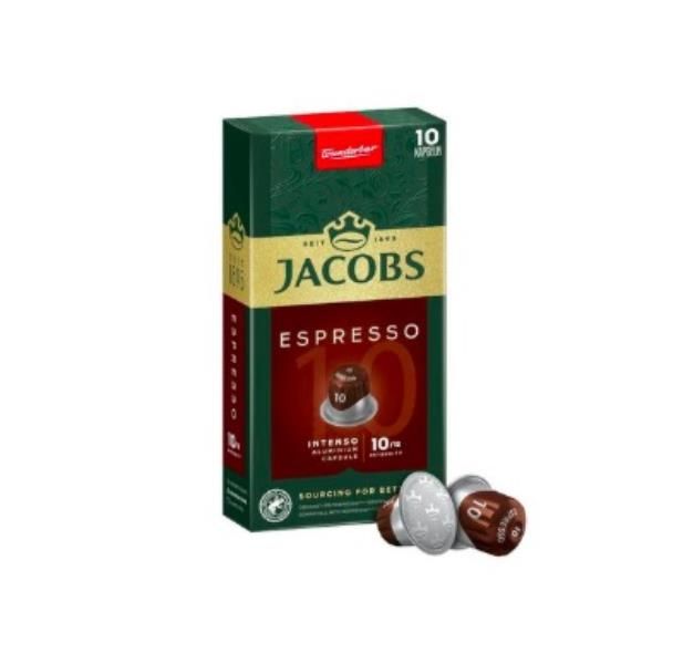 JACOBS Espresso Intenso 10 - Pack of 10 Aluminium Coffee Capsules
