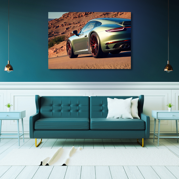Canvas Wall Art Decor - Porsche 911 On A Mountain