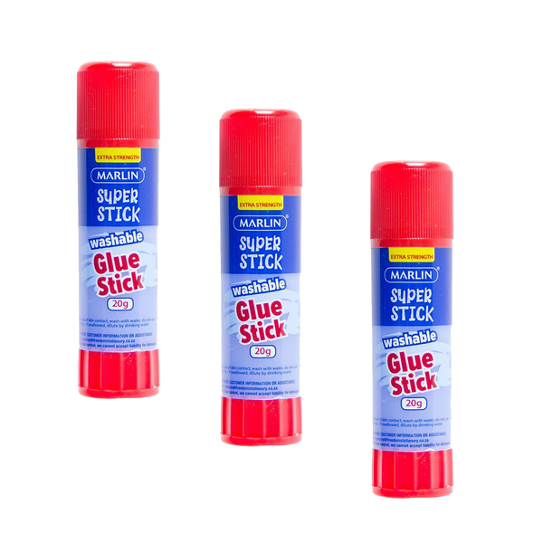 Marlin Non Toxic 35g Glue Stick Value Pack- Includes 3 x 35g Glue Sticks