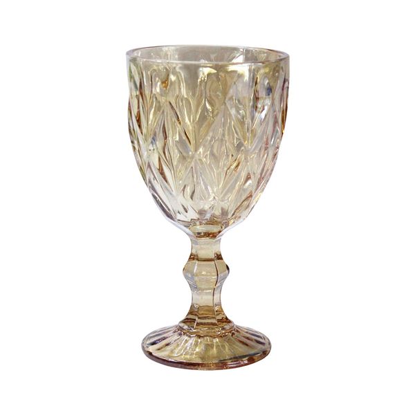Flexxy Crystal Vintage Golden Wine Glasses - Set of 6