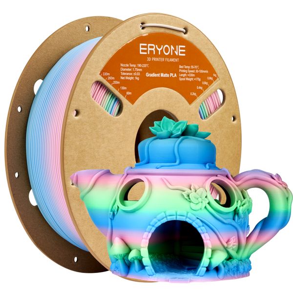 ERYONE Matte Gradient PLA Filament - Fairy Tale (Pink &amp; Green &amp; Blue), 1kg