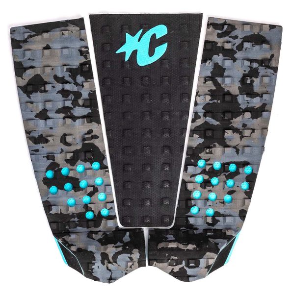 Creatures Italo Ferreira Lite Ecopure Surfboard Traction - Carbon Camo Fluro Blue Black