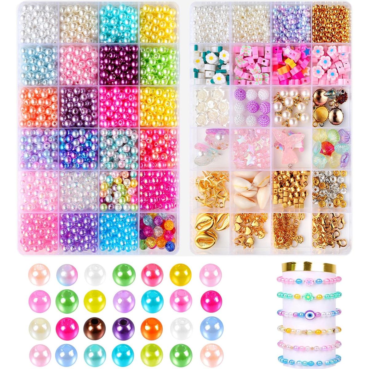 24 Colors 1500pcs Multicolor Beads for for Beginner for Jewelry Making ...