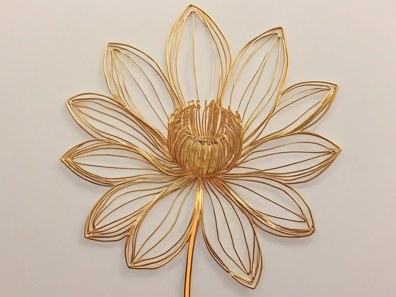 Canvas Wall Art Decor - Gold Flower 01 Artwork