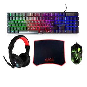 AOAS 4 piece RGB gaming combo (keyboard, mouse, headset & mousepad)