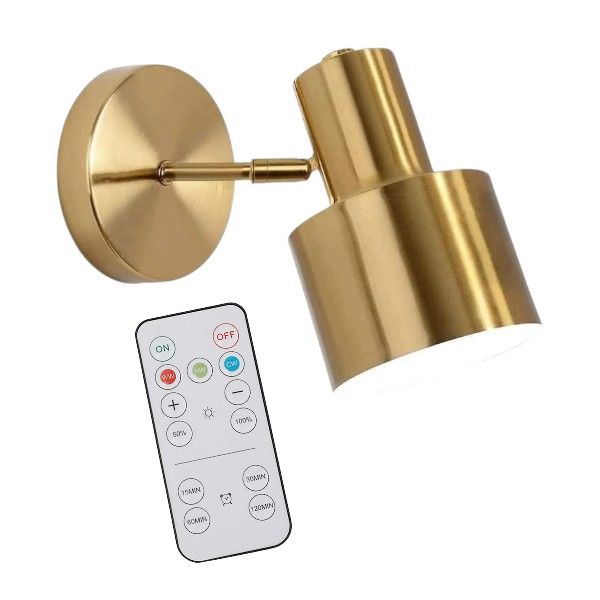 Wall-Mounted Lamp With Remote Control - Gold