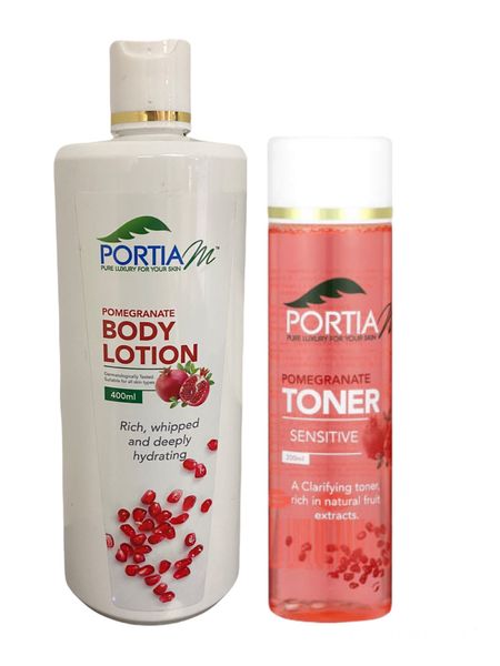Portia M Pomegranate Body Lotion 400ml and Skin Toner 200ml Combo