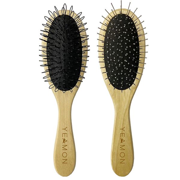 Wig Brush For Synthetic Hair, Professional Wood Handle Comb Set