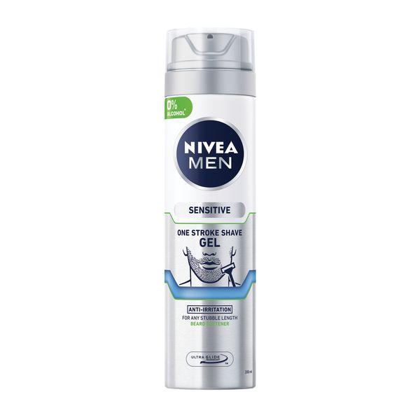 NIVEA MEN Sensitive One Stroke Shave Gel, with Chamomile, 200ml