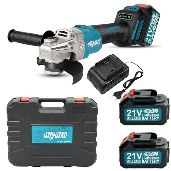 Al&amp;Afa 7 Speed Cordless Brushless Angle Grinder, 2 Batteries &amp; Case