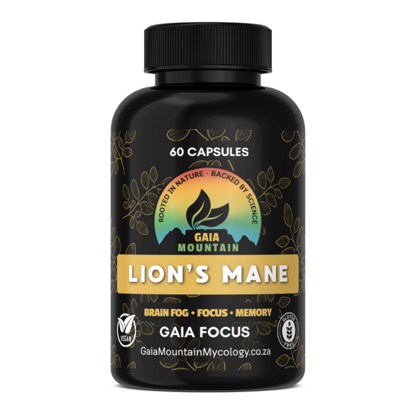 100% Pure Lion's Mane Capsules - Mental Clarity | Gaia Focus | 60 Capsules