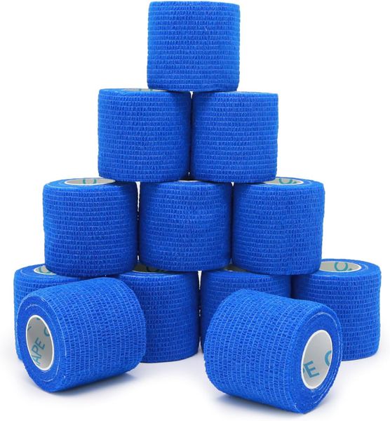 Bandage Wrap - Elastic Athletic Tape Self Stick Bandage Tape - 12 Rolls