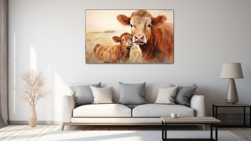 Canvas Wall Art - Cow and Calf Bonding - MT0269