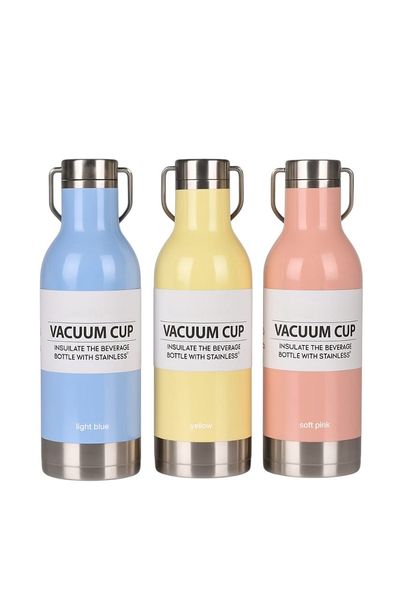 3-Piece Insulated Cup Set - Blue, Yellow and Pink (7.2 × 23.5cm).