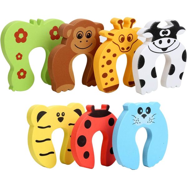 Door Stoppers,7 Piece Baby Proofing Corner Protector Baby Cartoon Door Stop