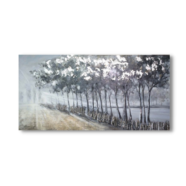 Canvas Farm Road next to River - 1200x600mm
