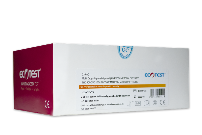 Multi-Drug 9 Panel Urine Dip Card 25's
