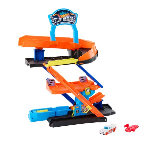 Hot Wheels City Transforming Stunt Garage Playset &amp; Die-Cast Toy Car