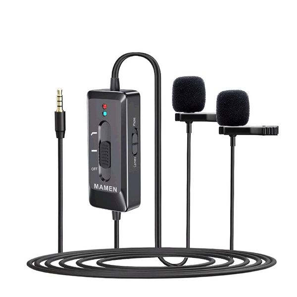 MAMEN Clip-on Dual-Head Lavalier Microphone -KM-D2 PRO