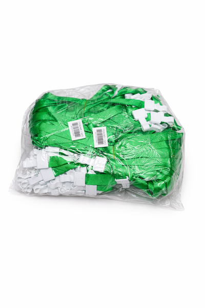 Green ID Card Lanyard - Neck Strap for Keys &amp; Badges-100 x Lanyards