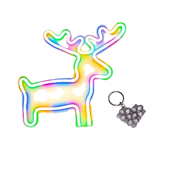 FA-A25 LED Reindeer Neon Sign Lamp USB And Battery Operated and key holder