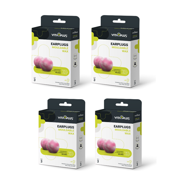 Ear Plugs Mouldable Wax (3 Pairs) - 4 packs